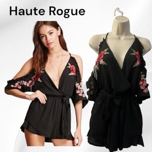 Haute Rouge Embroidered Romper Size Large